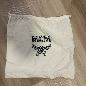 MCM Ivory Storage Bag with Logo